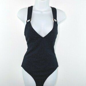 Jessica Simpson $98 Black Sparkle One Piece Swimsuit Size M